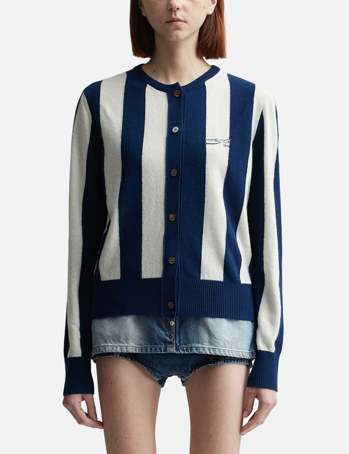 STRIPE BASIC LOGO CARDIGAN