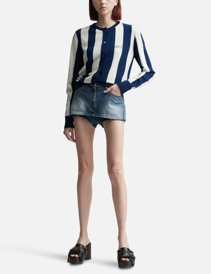 STRIPE BASIC LOGO CARDIGAN