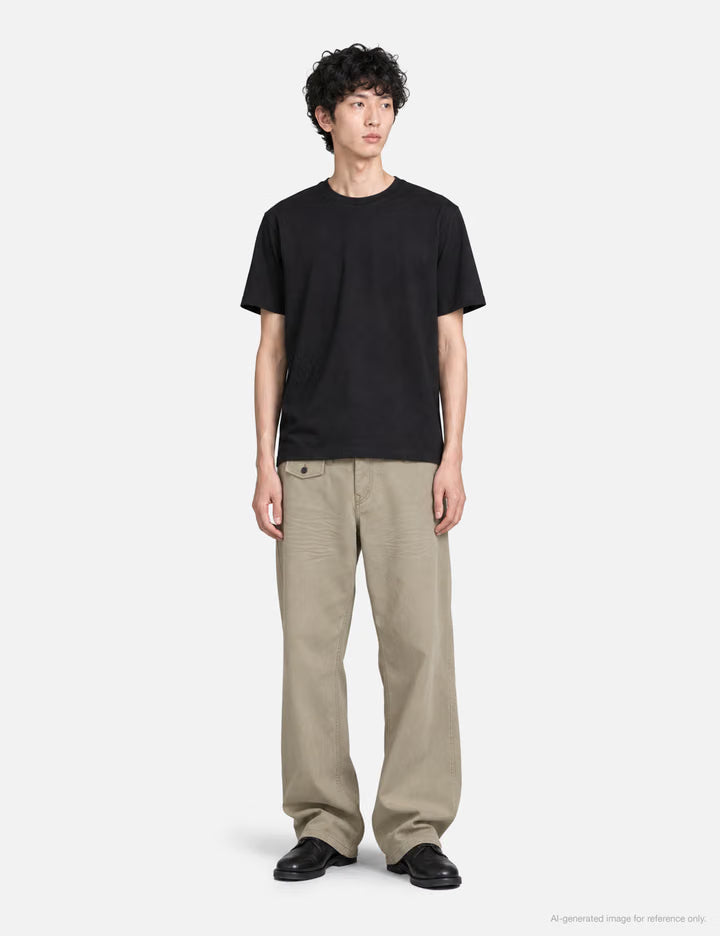 Cinched Back Embossed Washed Curved Pants