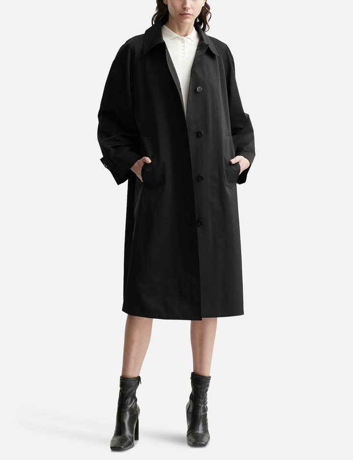 Nylon Volume Balmacaan Trench