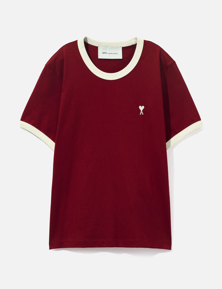 Contrasted Cotton T-Shirt With Ami De Coeur