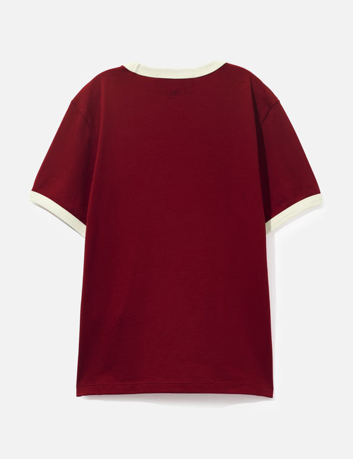 Contrasted Cotton T-Shirt With Ami De Coeur