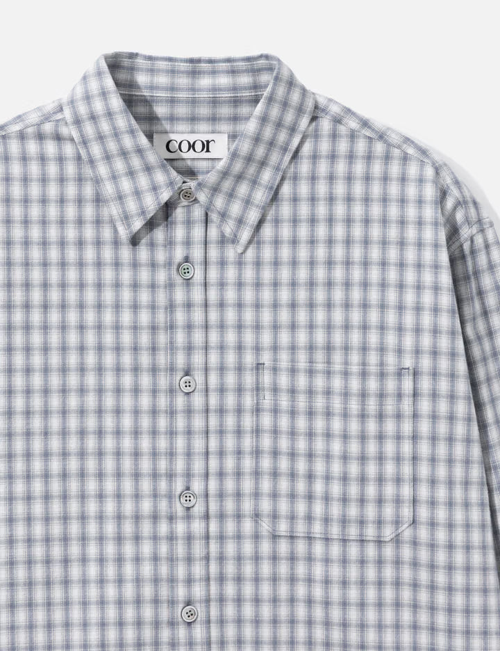 Cotton Blue Tartan Check Shirt