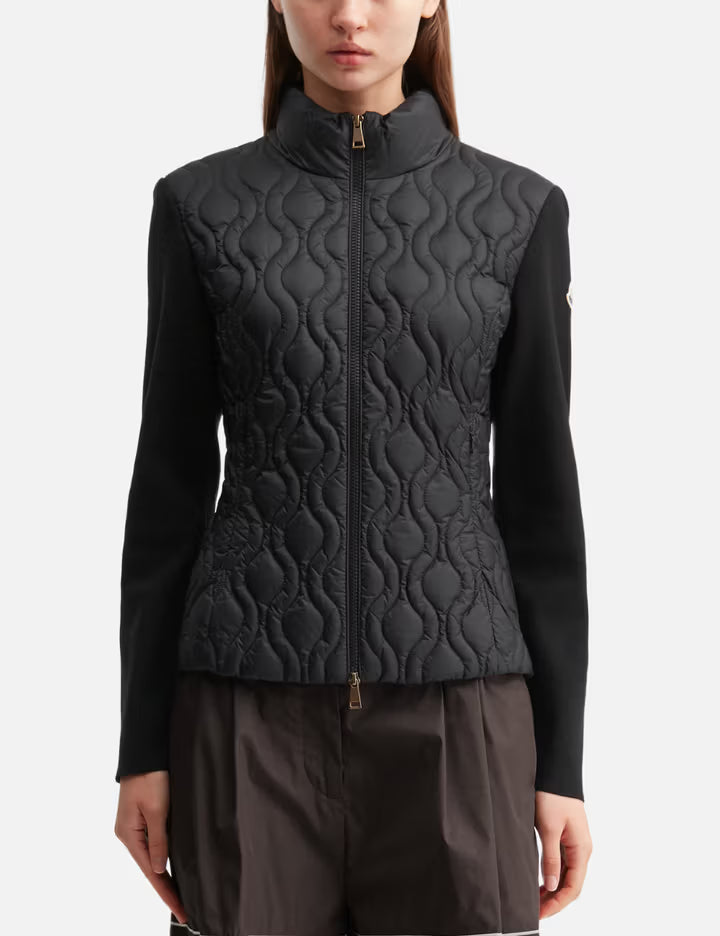 Cotton Padded Zip-Up Cardigan