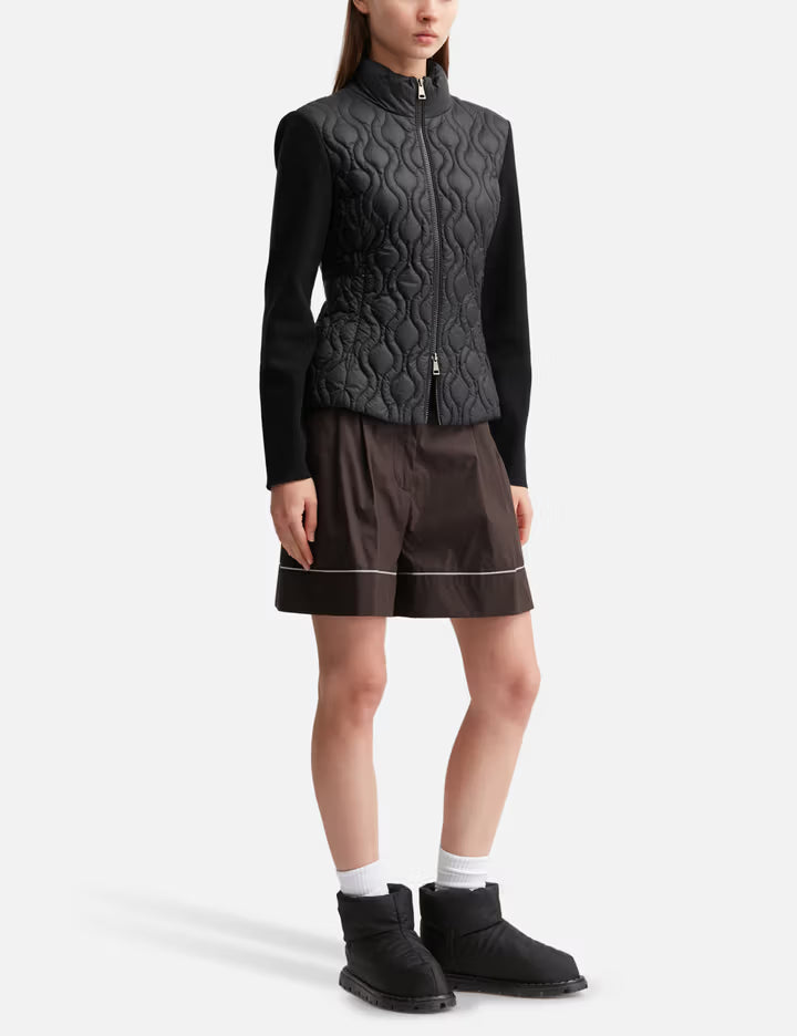 Cotton Padded Zip-Up Cardigan