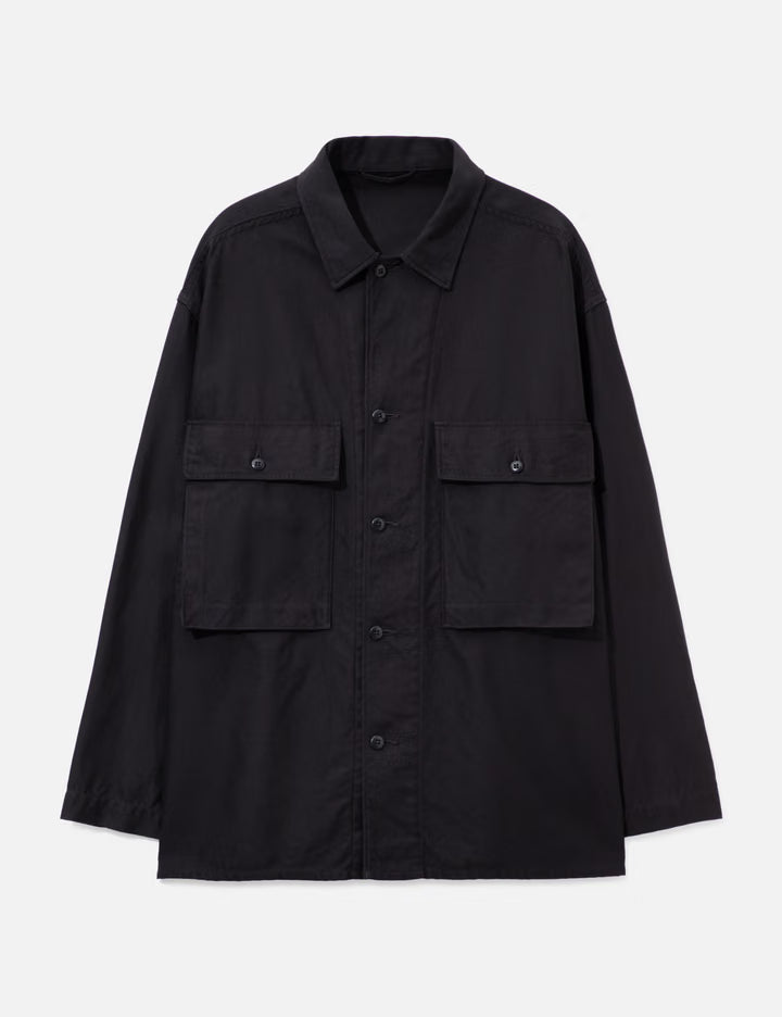 Cotton Satin Field Shirt Jacket