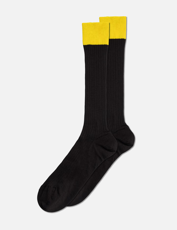 Cotton Socks With Contrast Cuffs