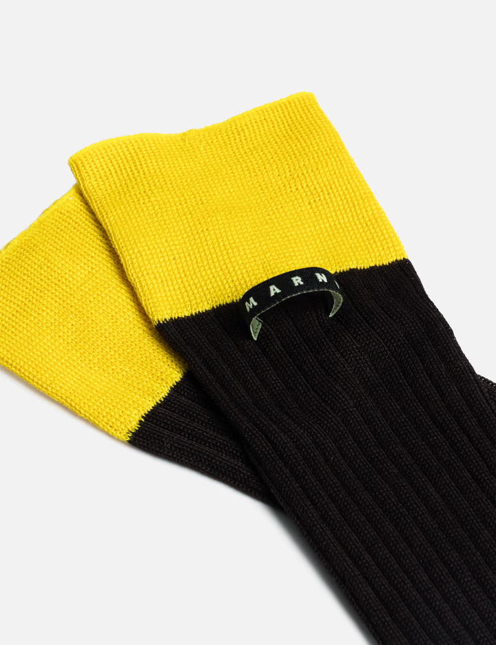 Cotton Socks With Contrast Cuffs