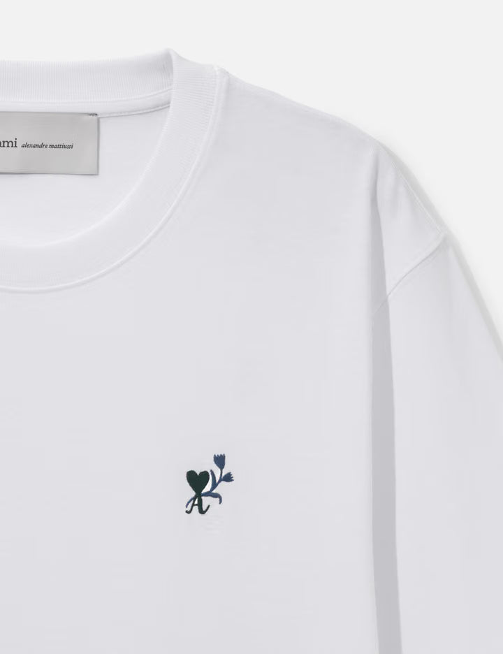 Cotton T-Shirt With Ami De Coeur Tulip