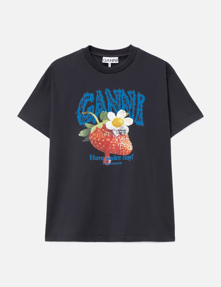 Cotton T-Shirt With Strawberry