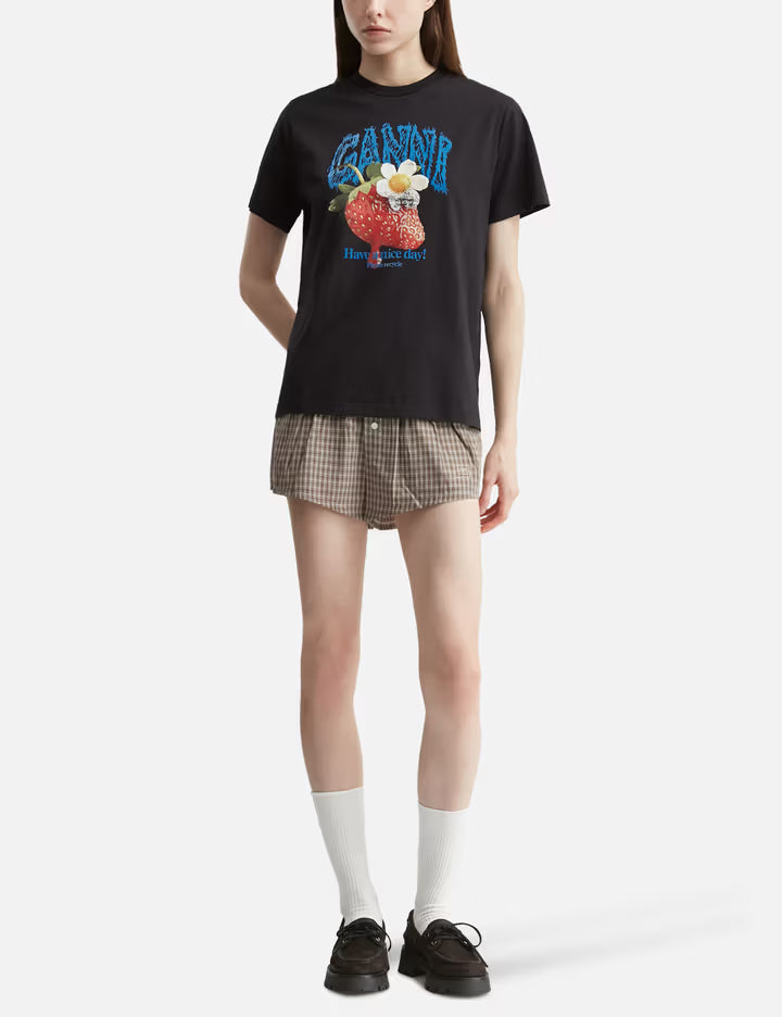Cotton T-Shirt With Strawberry