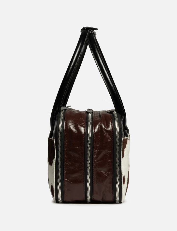 Cow Print Leather Small Boxyne Bag