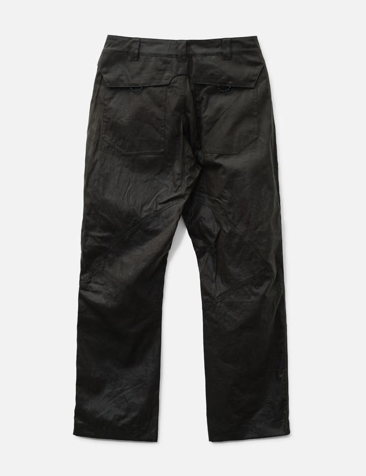 Crimp Shaped Waxed Cotton Pants