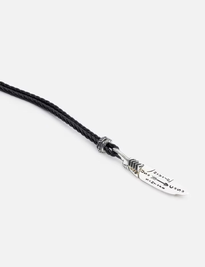 CS Navajo Hollow Star Left Arrow Feather Pendant With 2 Beads