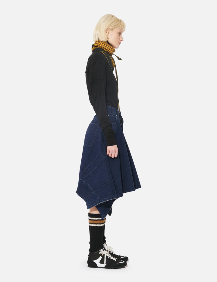 Double-End Left Hand Twill Denim Skirt