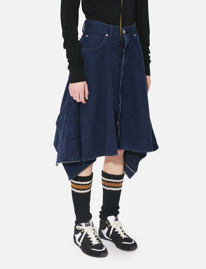 Double-End Left Hand Twill Denim Skirt