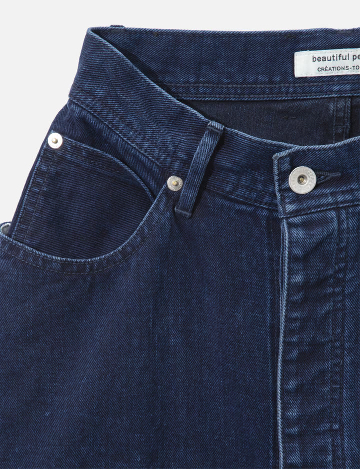 Double-End Left Hand Twill Denim Skirt