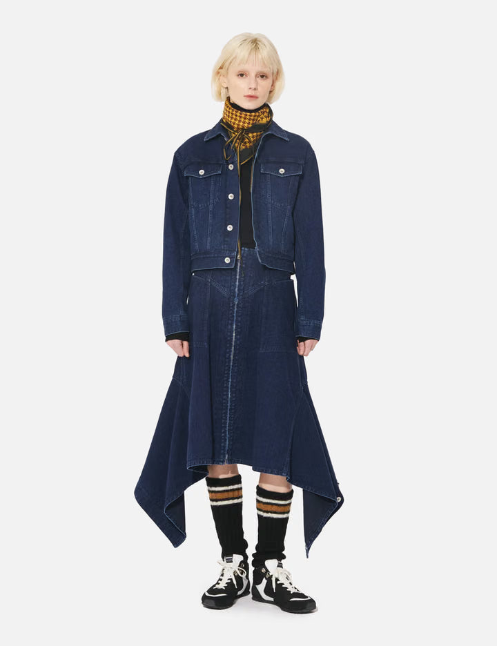 Double-End Left Hand Twill Denim Skirt