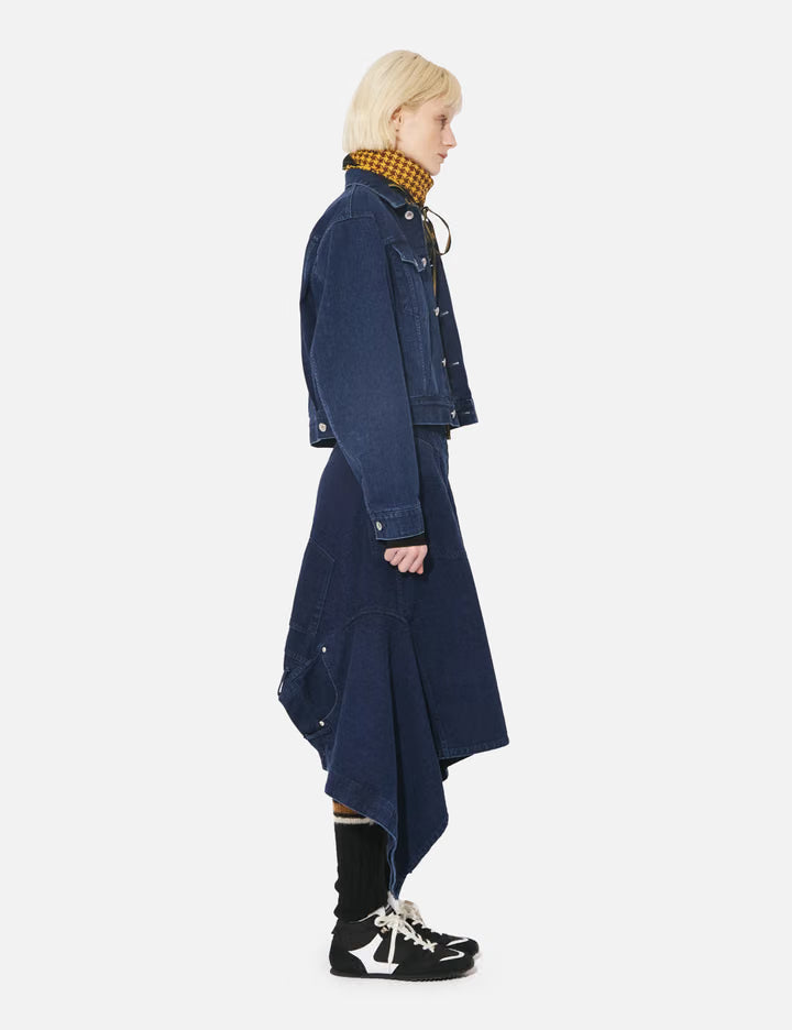 Double-End Left Hand Twill Denim Skirt