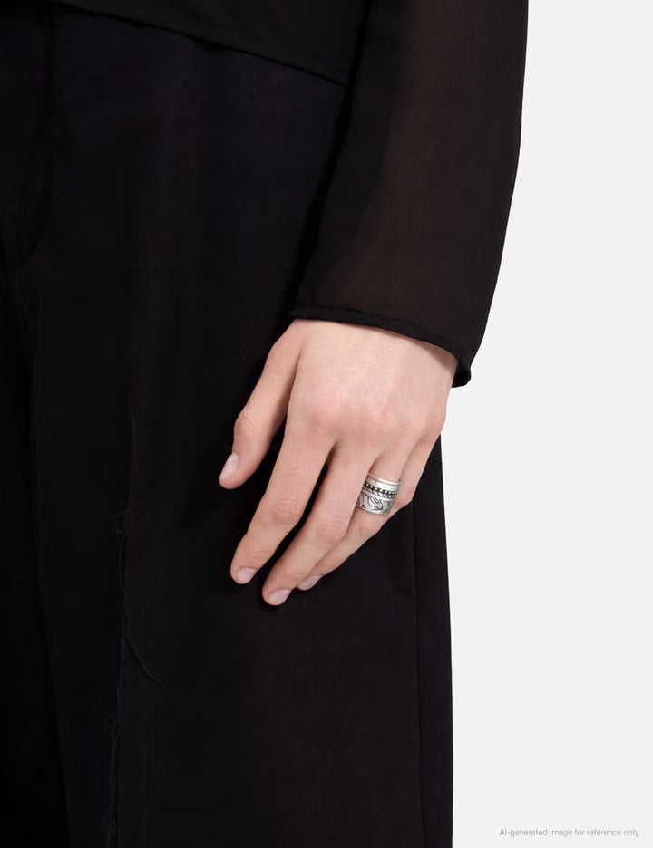 Double Floral Motif Ring