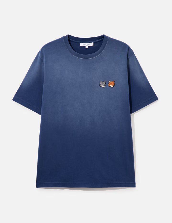 Double Fox Head Faded Regular Tee-Shirt