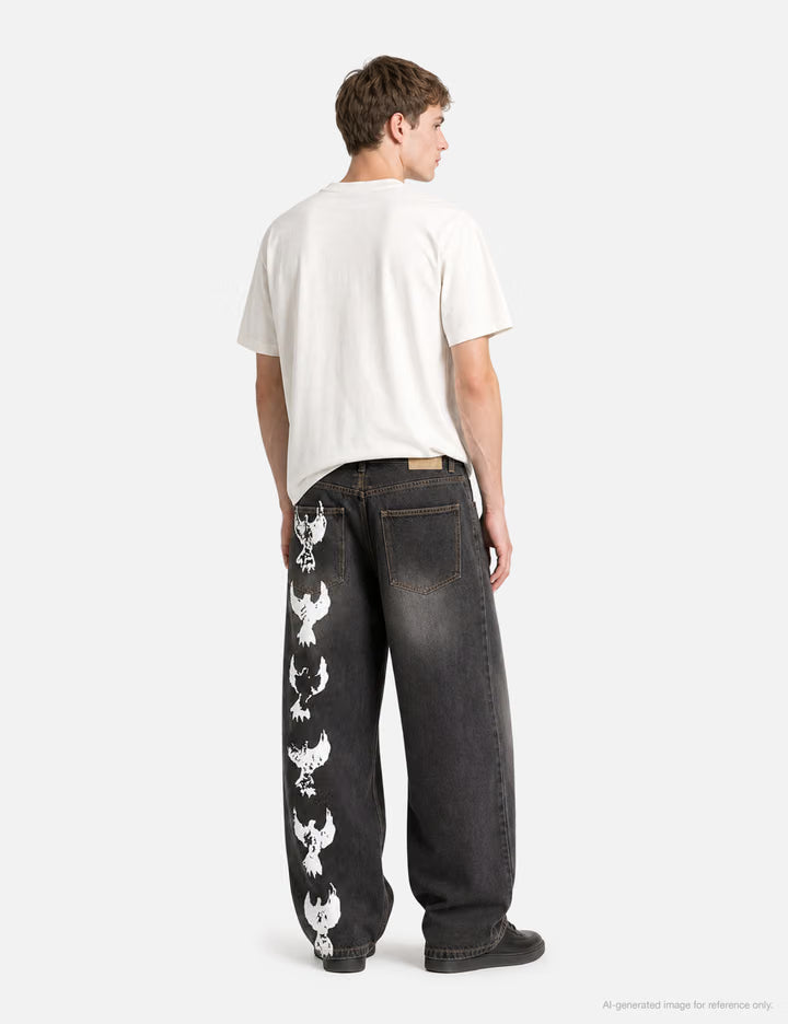 Dove Printed Barrel Pant