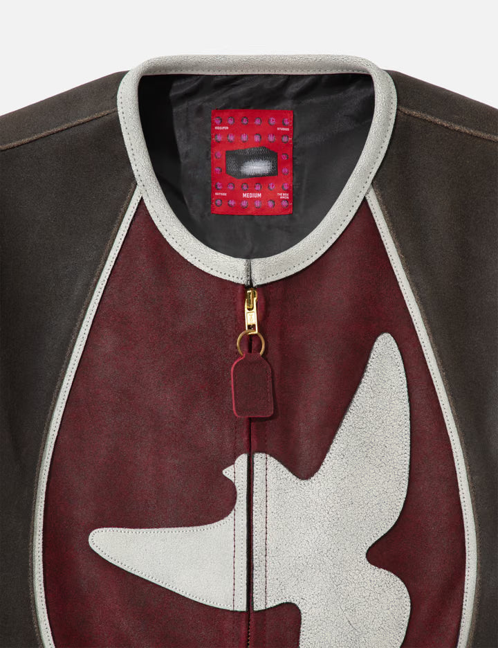 Doves Distressed Leather Moto Jacket