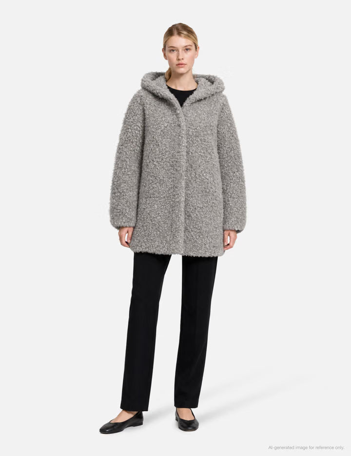 Eco Shearling Hooded Coat