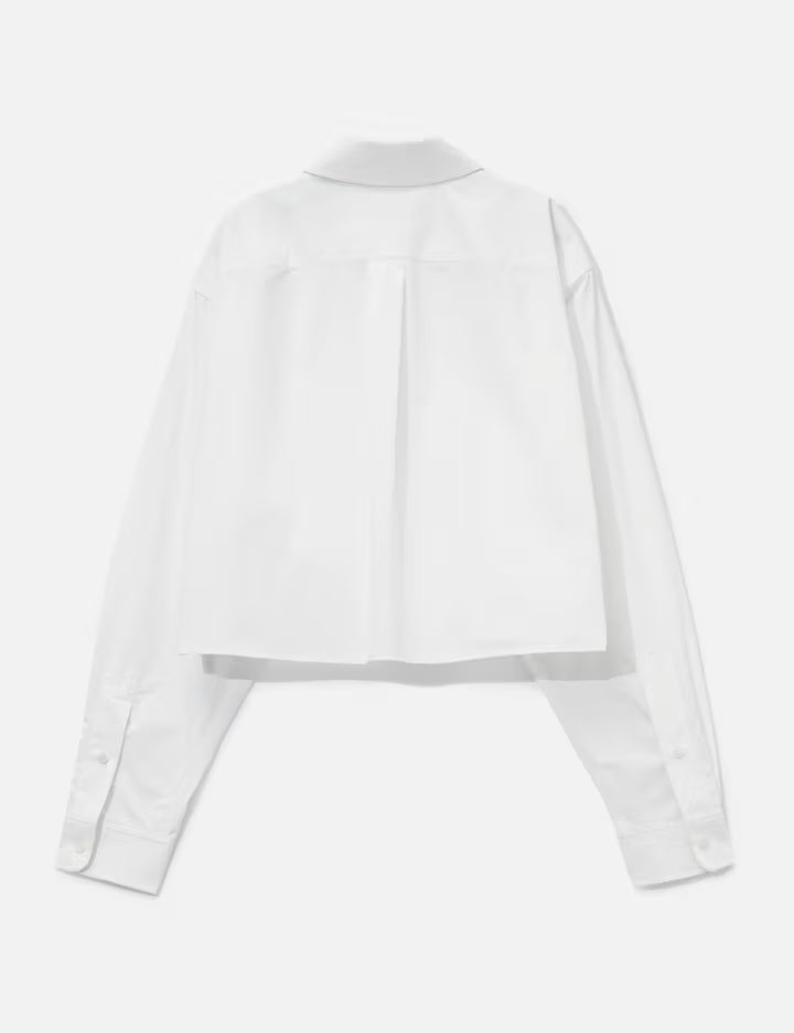 Embroidered Logo Cropped Shirt