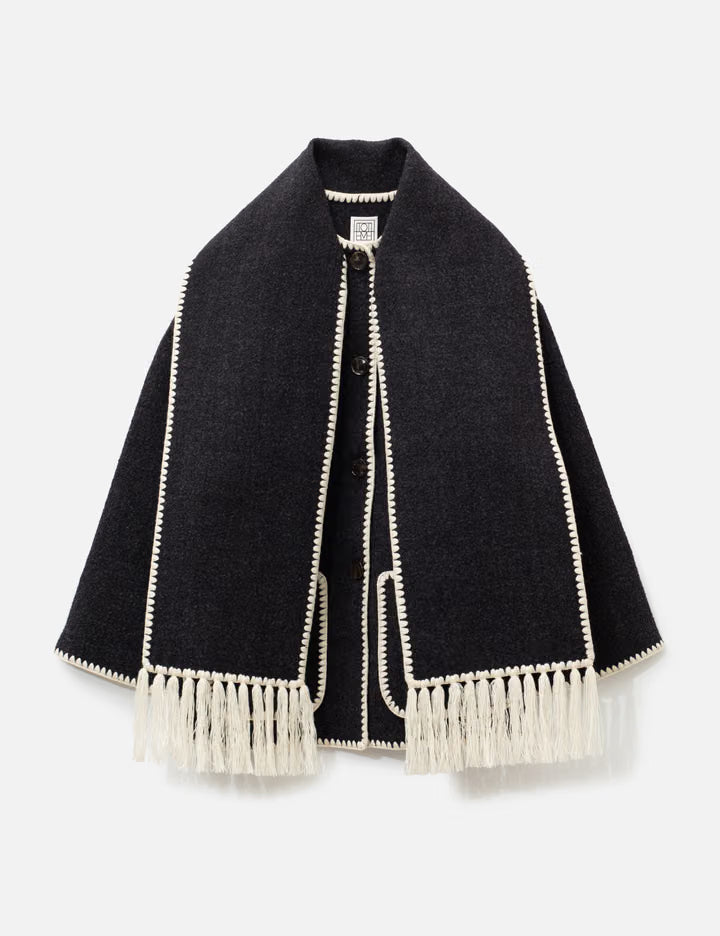 Embroidered Scarf Jacket