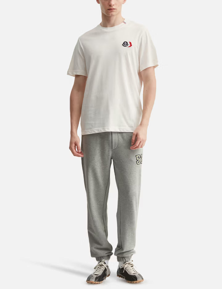 Embroidered Tricolor Logo Cotton T-Shirt