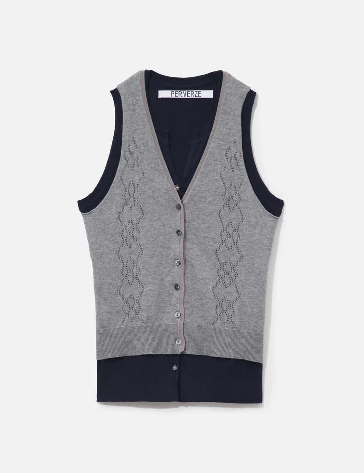 Eyelet Layered Knit Top
