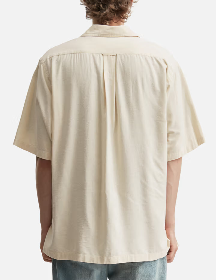 Silk Cotton Nep Open Collar Shirt