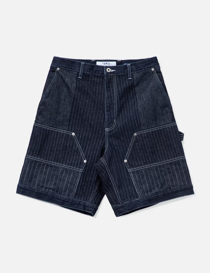 Patchwork Double Knee Shorts Rinse