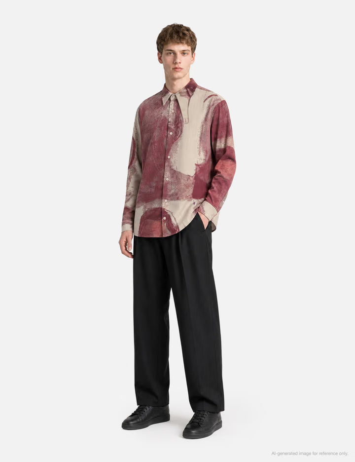 Face Sketches Storm Flap Button Up Shirt
