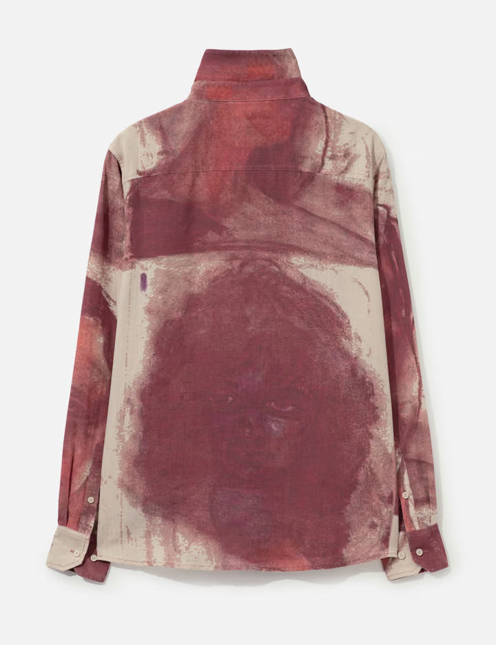Face Sketches Storm Flap Button Up Shirt