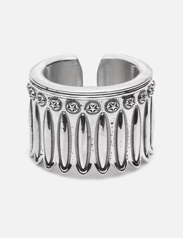 Feather Head Star Ring