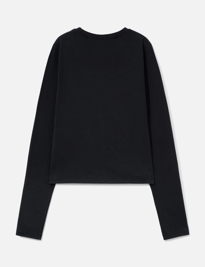 Fitted Long Sleeves T-Shirt With Logo Print