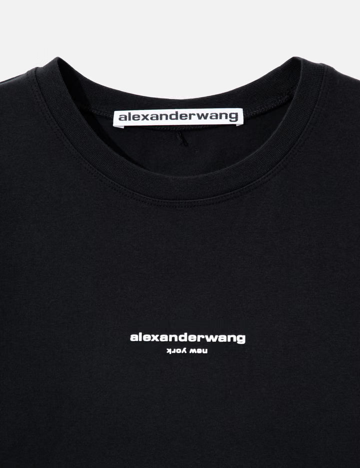 Fitted Long Sleeves T-Shirt With Logo Print