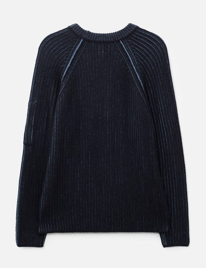 Fleece Knit Lens Crewneck Sweater