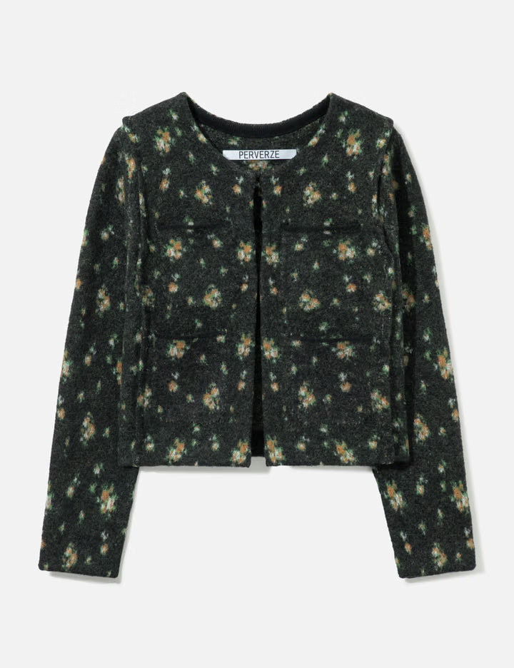 Floral Dot Knit Cardigan