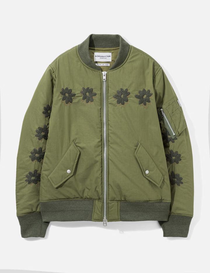 Flower Embroidery Flight Jacket