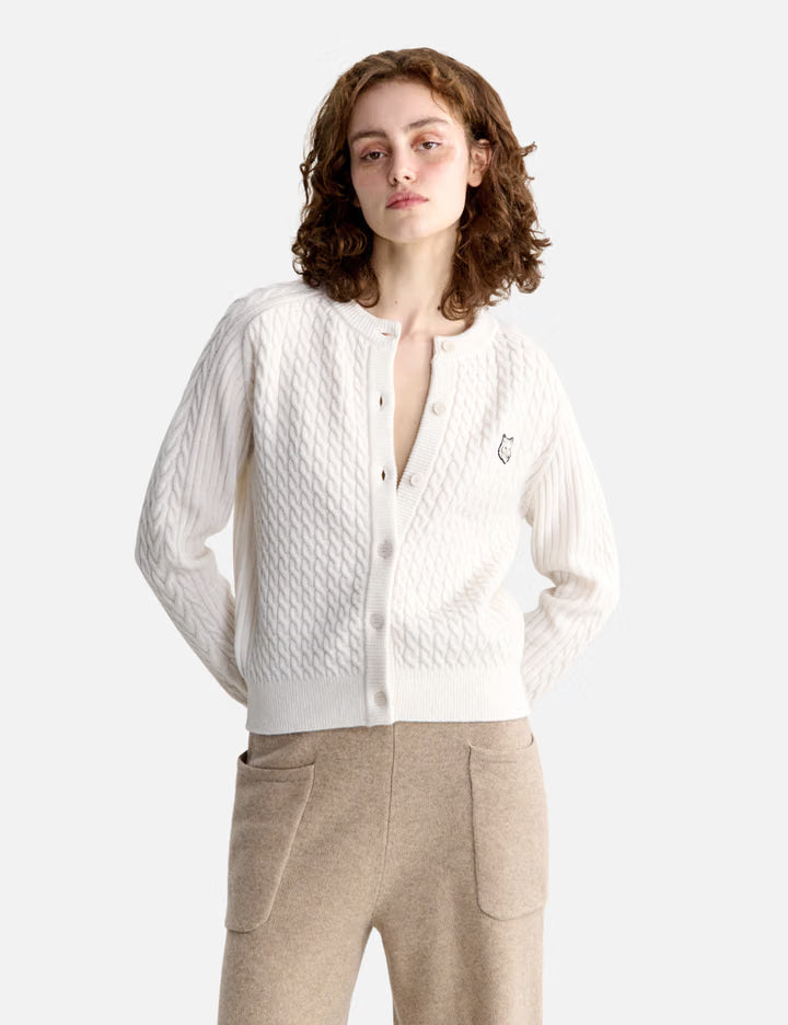Fox Head Cable Knit Cardigan