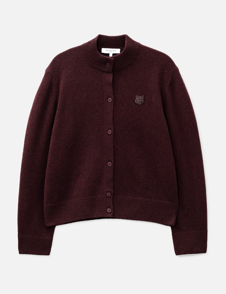 Fox Head Lambswool High Neck Cardigan