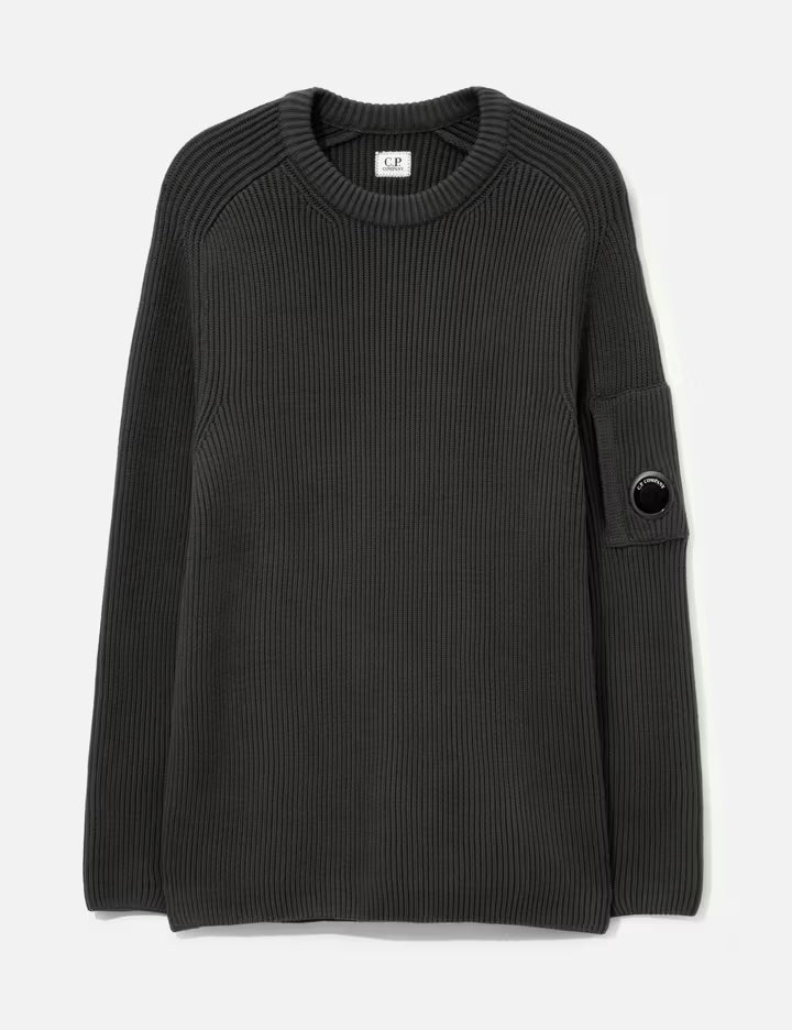 Full Rib Cotton Crewneck Lens Sweater