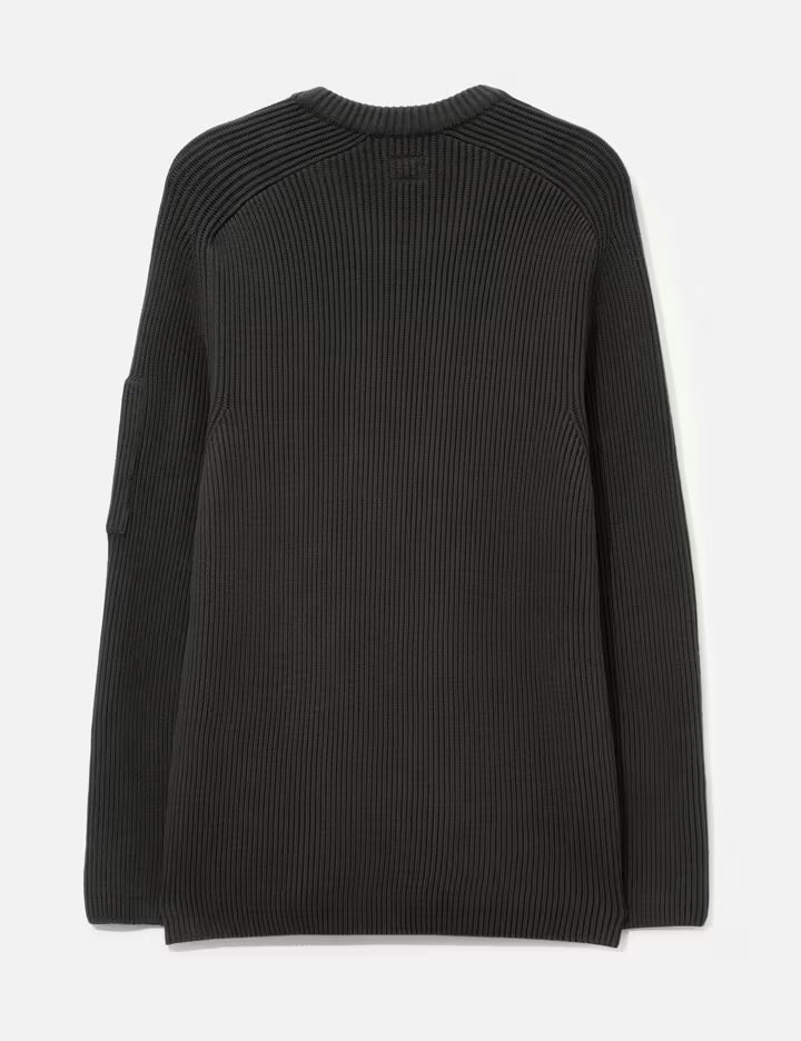 Full Rib Cotton Crewneck Lens Sweater