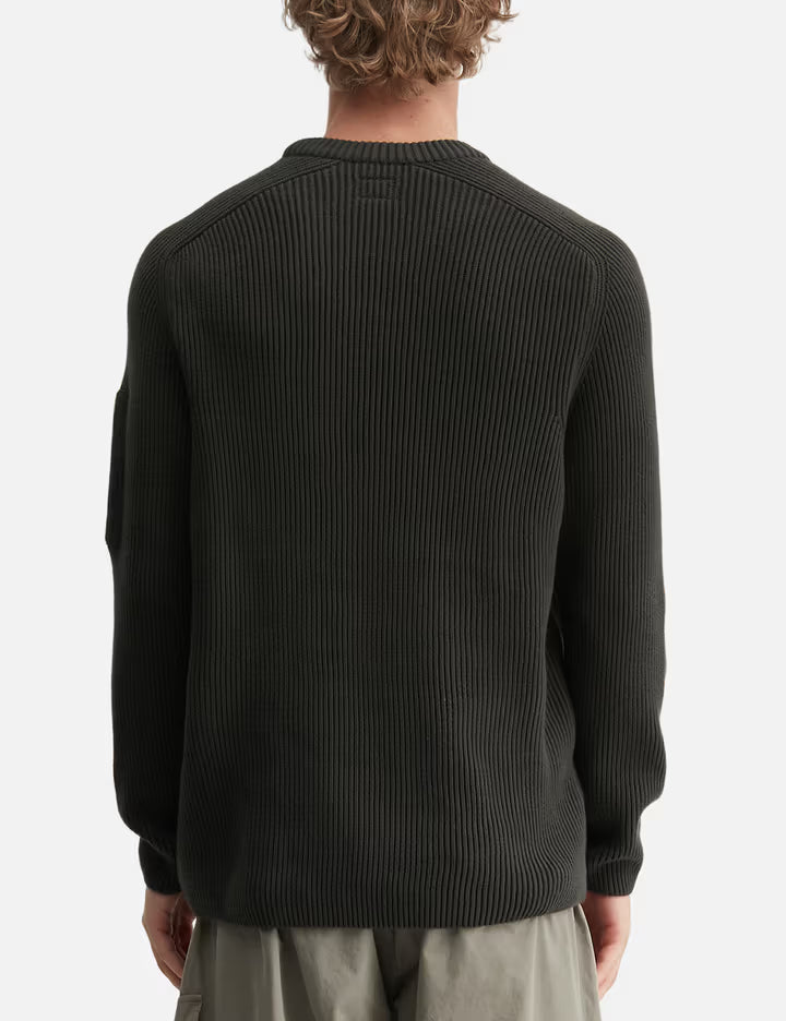 Full Rib Cotton Crewneck Lens Sweater