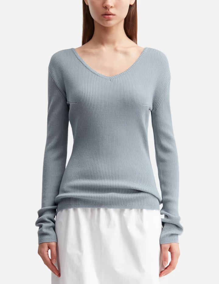 G Classic Rib V-Neck Knit