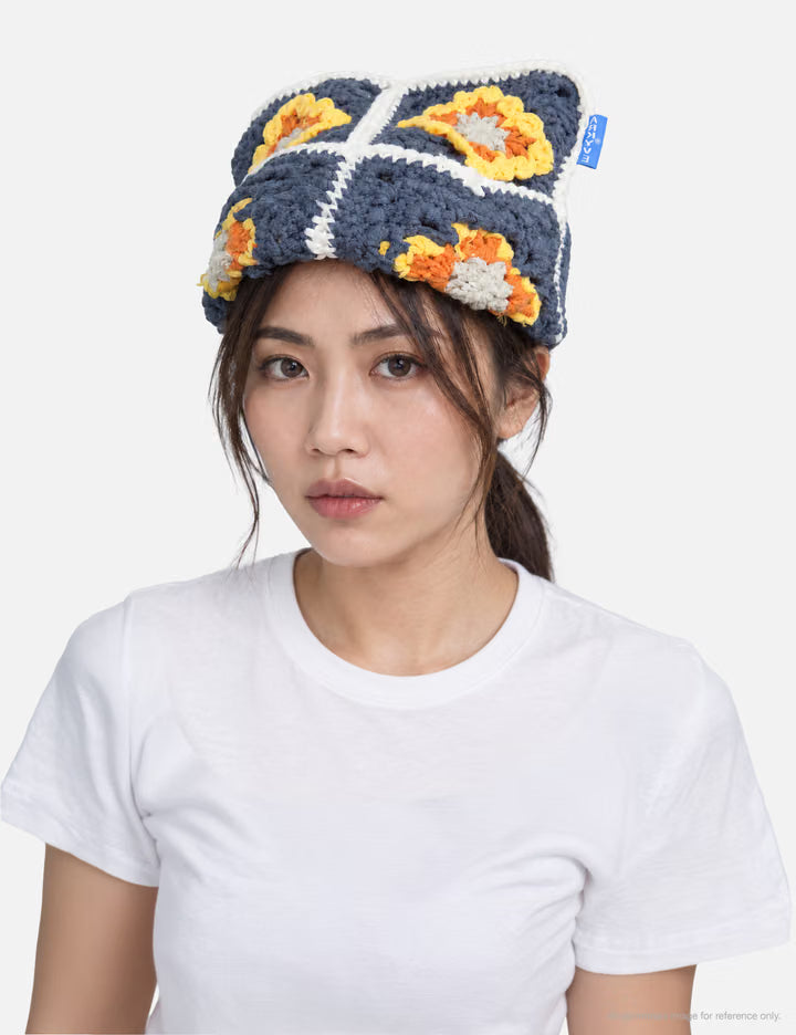 Garden Medallion Crochet Cat Hat