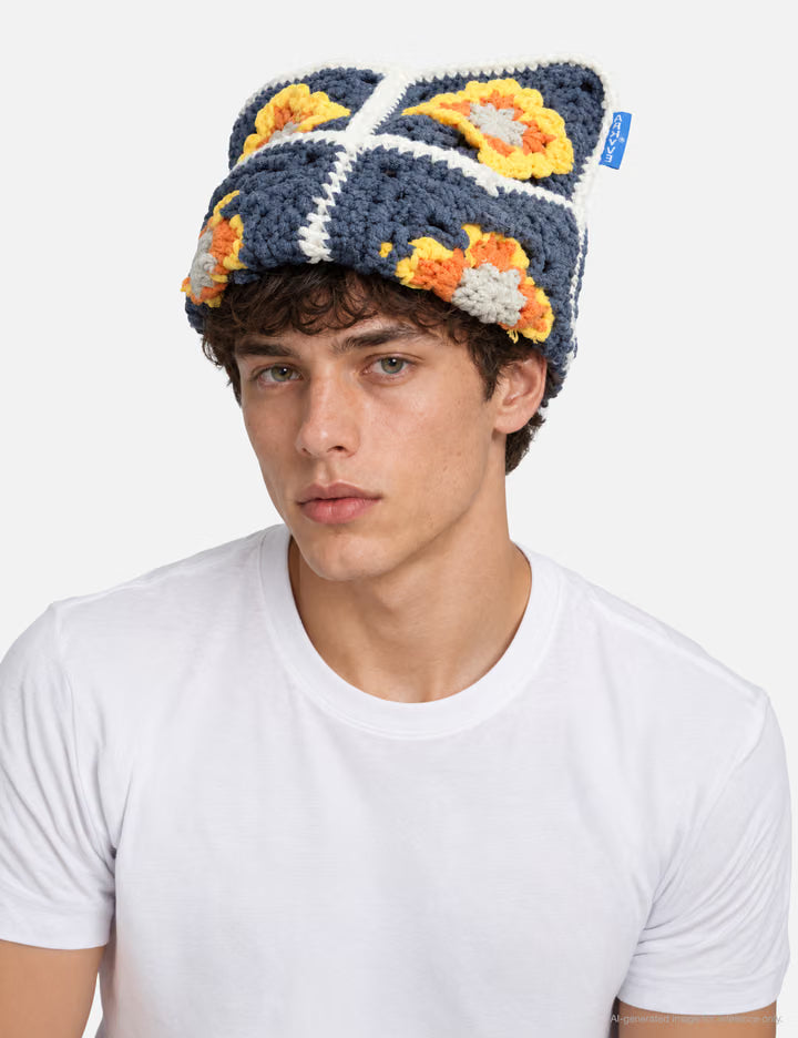 Garden Medallion Crochet Cat Hat